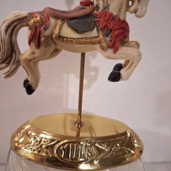 Carousel Horse House Of Lloyd 1990 Yule 5.5" Miniature Porcelain Christmas - Picture 8 of 8